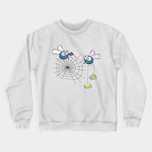 Funny spider holding a saw Crewneck Sweatshirt